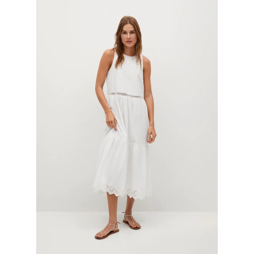 Mango Cotton Dress White Size 6 Never Worn